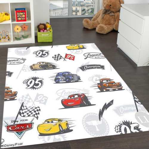 Cars Movie Kids Rug - Lightning McQueen Racing Carpet for Toddler Bedroom,Playroom or Nursery - Fun Disney Pixar Floor Mat Gift-Gift for Him