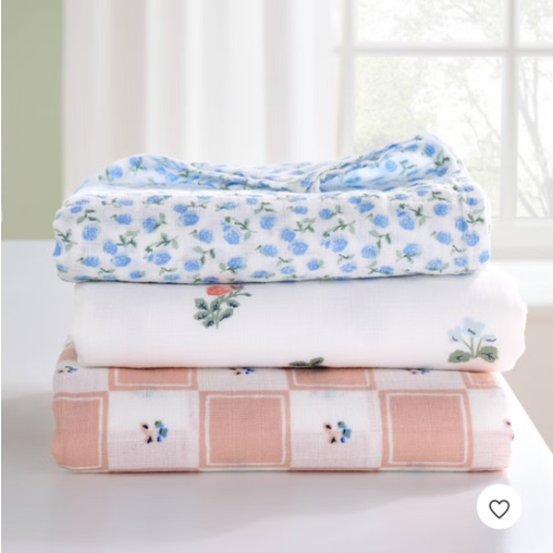 Muslin Swaddle Baby Blanket - Traditional Floral - 3pk - Cloud Island™