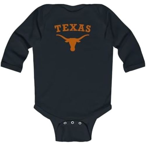 Texas Longhorn Baby Longsleeve onesie Bodysuit Kids Newborn Infant Toddler Youngster College Gameday Sportswear Clothing Gift