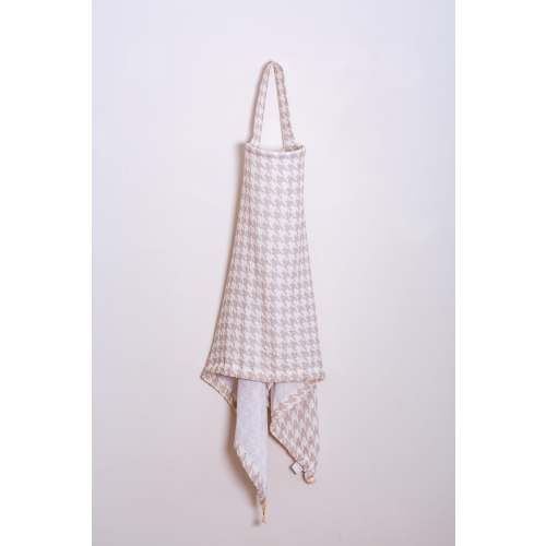 Houndstooth Neutral Halo Nursing Cover Organic Cotton – Live Milk Love