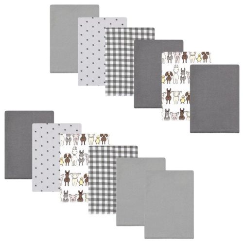 Luvable Friends Hudson Baby Flannel Burp Cloths 12pk Set