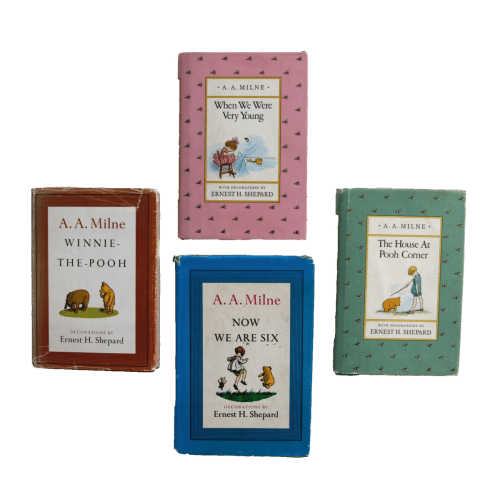 Vintage Winnie-The-Pooh Set of 4 Books Edition A.A. Milne HC/DJ 1955-1988