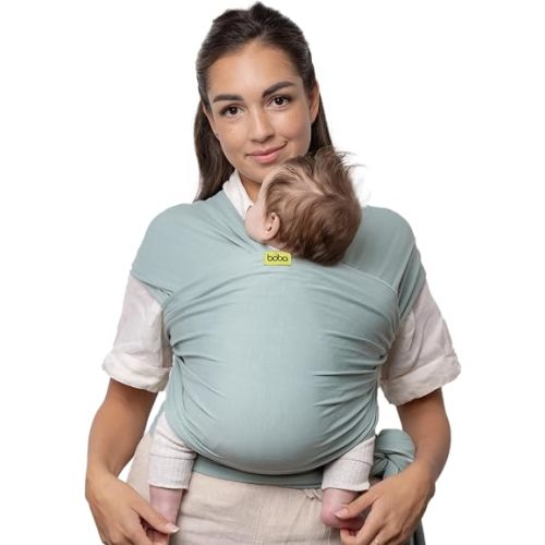 Boba Baby Wrap Carrier - Stretch Bamboo Newborn Sling, Serenity Sea Mist