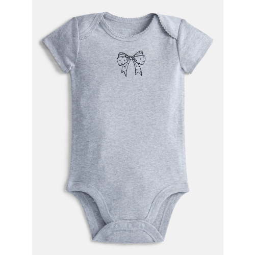 Wonder Nation Baby Girls' Cotton Bodysuit with Short Sleeves, Sizes 0M-24M