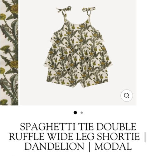 spaghetti tie double ruffle wide leg shortie | dandelion | modal