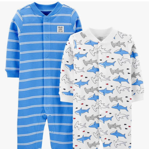 Simple Joys by Carter's baby-boys 2-way Zip Thermal Footed Sleep and Play, Pack of 2