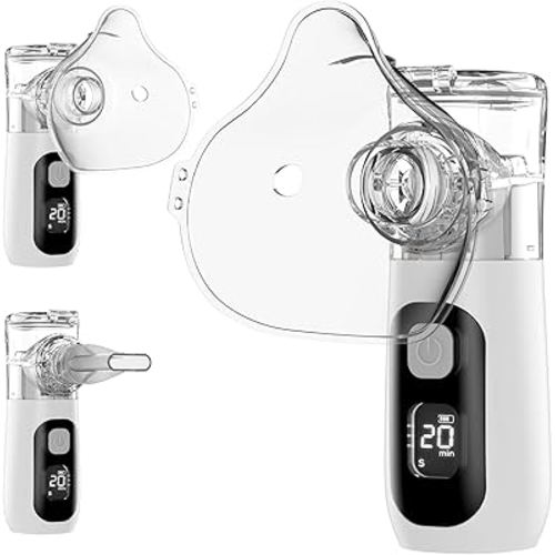 The SWIRLER Nebulizer, Smart Digital Display Portable Nebulizer for Adults and Kids, Portable Nebulizer Machine for Breathing with Mouthpiece and Mask, Handheld Nebulizer for Travel and Home Use