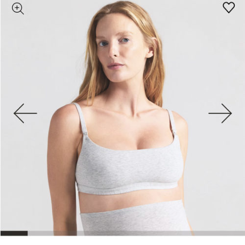 COTTON JERSEY MATERNITY NURSING SCOOP BRALETTE | LIGHT HEATHER GREY | SKIMS