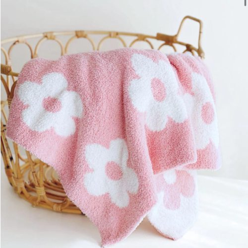 Daisy Fuzzy Blanket | Pink