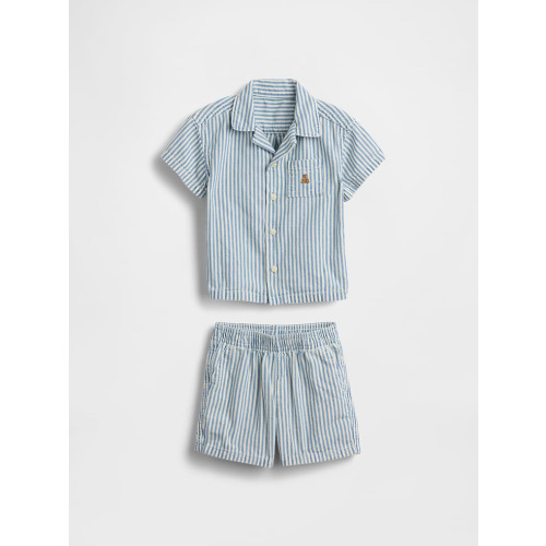 Baby Denim Stripe Outfit Set