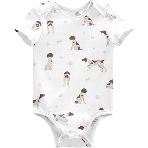 vvfelixl Baby Girls' Bodysuits Black Pug White Short Sleeve Cotton Baby Clothes For Girls 0-24 Months