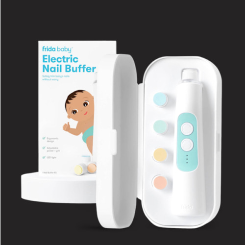 Frida Baby Electric Nail Trimmer, Safe + Easy Electric Nail File Baby Nail Clipper + Nail Trimmer Kit for Newborn, Toddler, or Children's Fingernails/Toenails, 4 Buffer Pads, LED Light, Storage Case