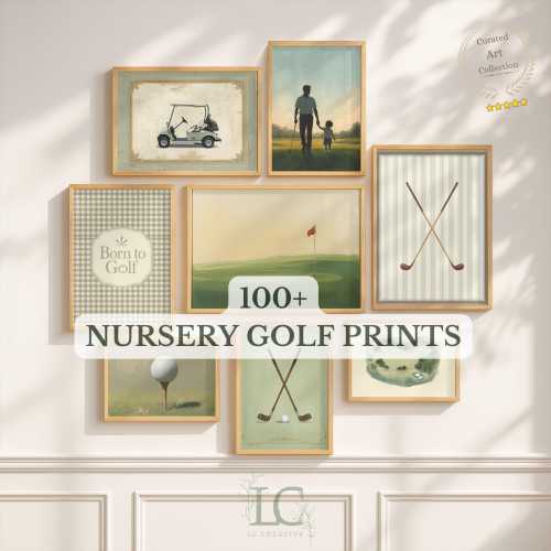 100+ Vintage Golf Nursery Wall Art Bundle | Vertical & Landscape Prints | Preppy Boy Room Decor | Country Club Decoration | Digital Download