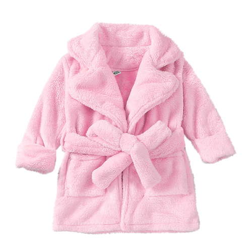 ShomPort Kids Robe Baby Girl Boy Plush Solid Color Bathrobe Toddler Comfy Thick Nightwear