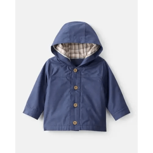 Baby Boy Hooded Flannel Jacket - Navy | Carter's
