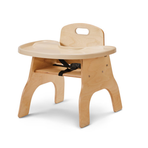 Wooden High Chair with Premium Tray - 17.5" H x 16.5" W x 18.5" D