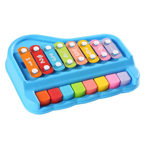 KOYPTL 2 In 1 Baby Piano Xylophone For Toddlers 1-3,8 Tones Hand Tapping Piano Multi Functional Early Education Sensory Music Instrument Toy For Kids Boys Girls 3 4 5+,Birthday Christmas Gift