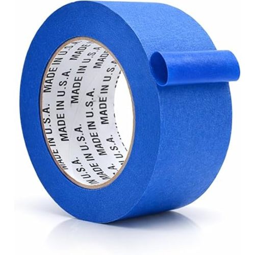 Made in USA Blue Painter’s Tape - 2 inch x 60 yds. Thick & Wide Masking Tape for Safe Wall Painting, Building, Remodeling, Labeling, Edge Finishing
