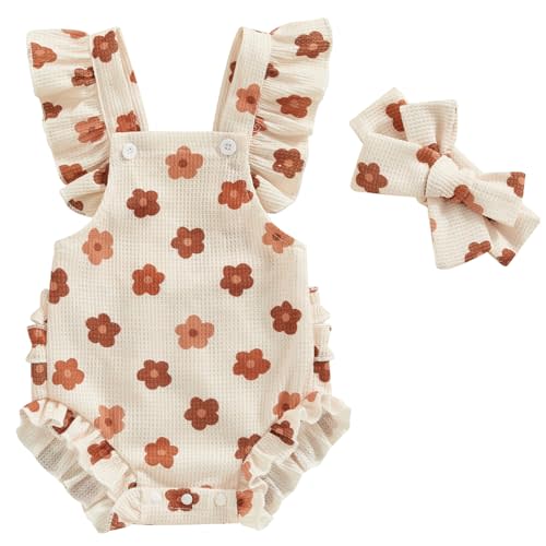 Mubineo Baby Girl Summer Clothes Ruffle Overall Romper Outfits Cute Sleeveless Overalls Rompers Newborn Outfit