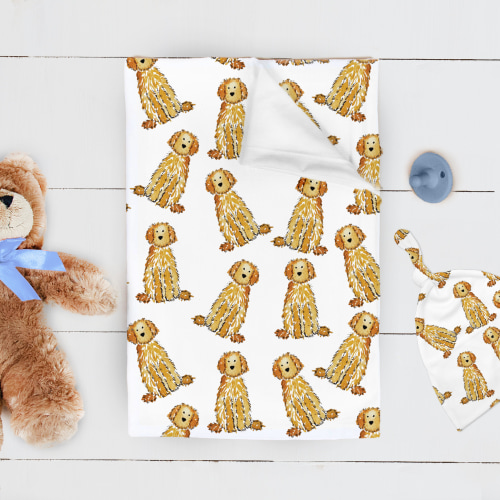 Doodle Swaddle Blanket | Goldendoodle Baby Swaddle Blanket