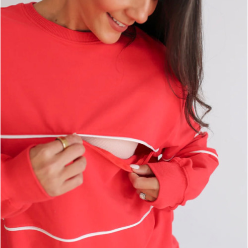 NUULY X Movemama Relaxed Fit Invisible Zipper Breastfeeding Sweatshirt