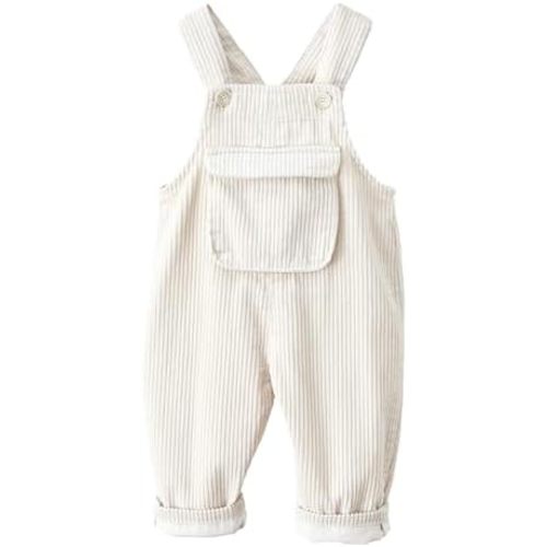 Happy Cherry Infant Baby Boy Girl Corduroy Overalls Romper Adjustable Button Suspender Big Pants Plain Romper Outfit Clothes