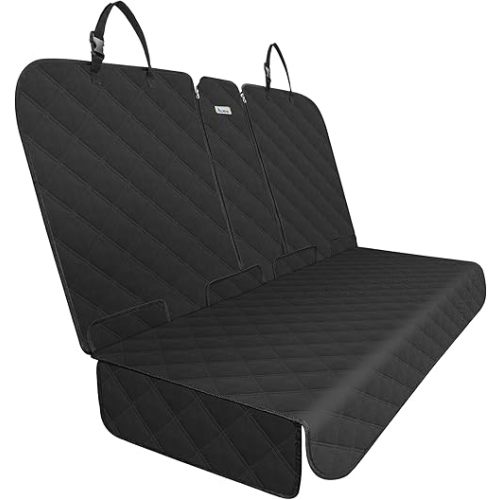 ALLANSING Back Seat Cover 60/40 Split Bench for Cars,Trucks,SUVs - Waterproof Easy Cleanup Car Seat Protector Great for Messy Kids and Drooling Pet Dogs(Black)