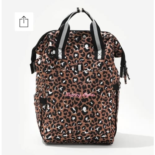 Monogrammed Leopard Diaper Backpack
