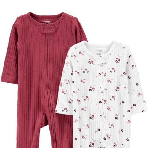 Simple Joys by Carter's Baby Boys' 2-pack 2-way Zip Textured Sleep and Play