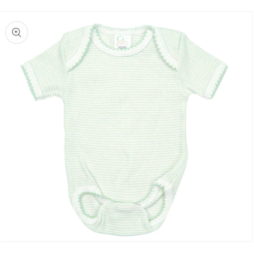 Paty Knit Short Sleeve Baby Bodysuit – Classic Lap Shoulder Onesie in Solid Colors