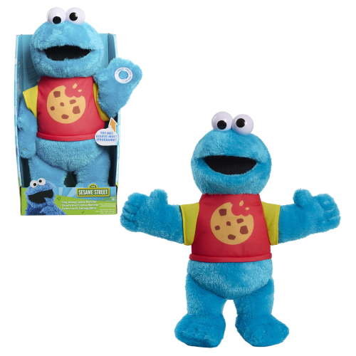 Sesame Street Sing-Along Cookie Monster 13-inch Plush Toy, Interactive Stuffed Animal with Recycled Filling