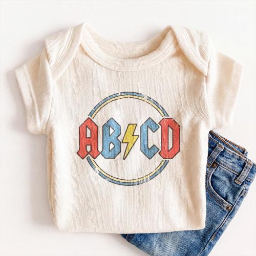 ABCD Rock Baby Onesie®® - Funny Alphabet Rockstar Bodysuit