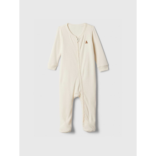 Baby Ribbed Two-Way Zip One-Piece