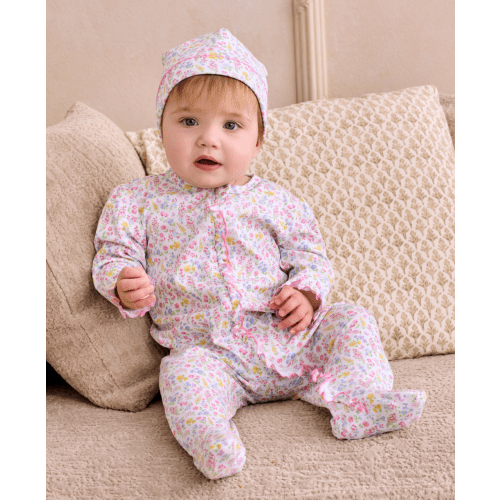 Pastel Gardens Floral Zip Footie