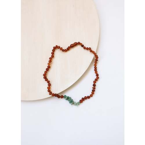 Raw Cognac Baltic Amber + Raw Aventurine || Necklace – CanyonLeaf