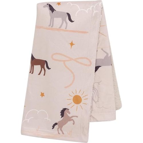 Lambs & Ivy Country Western Cowboy/Cowgirl Soft Warm Fleece Baby Blanket