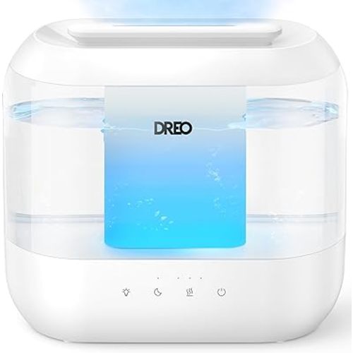 Dreo Humidifiers for Bedroom, 4L Top Fill for Large Room, 36H Runtime, 28 dB Quiet Supersized Cool Mist Air Humidifier for Baby Nursery, Plants, Indoor, Night Light, Easy to Clean & Fill
