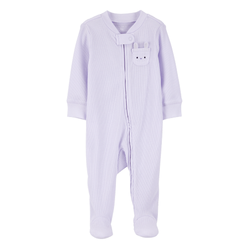 Baby Bunny 2-Way Zip Ribbed Sleep & Play Pajamas - Purple - Carter's | Carter's