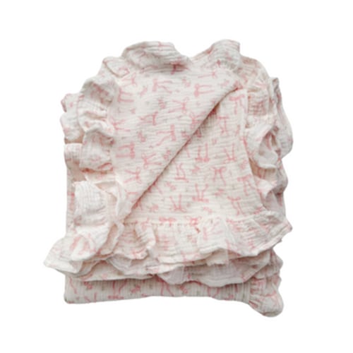 Frill Muslin Blanket | Bow Floral – Little and Fern