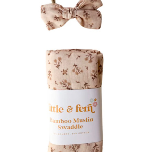 Muslin Swaddle | Paisley Coffee – Little and Fern