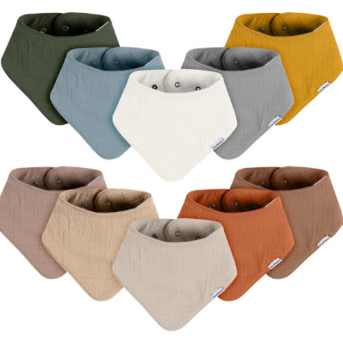 10-Pack Baby Neutral Multi Browns Muslin Bandana Bibs – Gerber Childrenswear