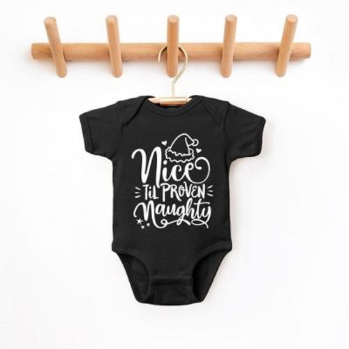 The Juniper Shop Nice Til Proven Naughty Baby Bodysuit - 12 Month - Black