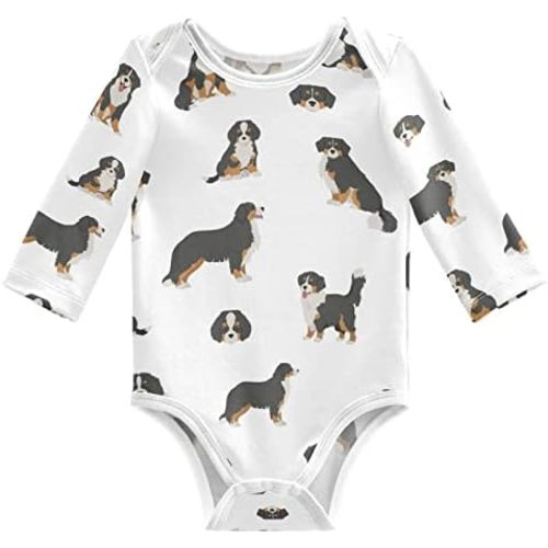 vvfelixl Baby Bodysuits Black Pug White Long Sleeve Cotton Baby Clothes For Boys Girls 0-24 Months