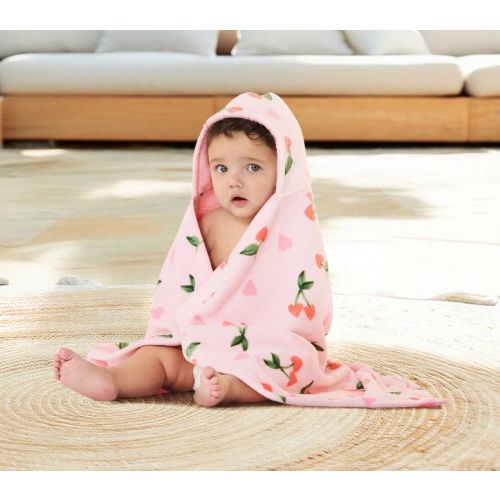 Cherry Reversible Baby Beach Hooded Towel UPF 50+