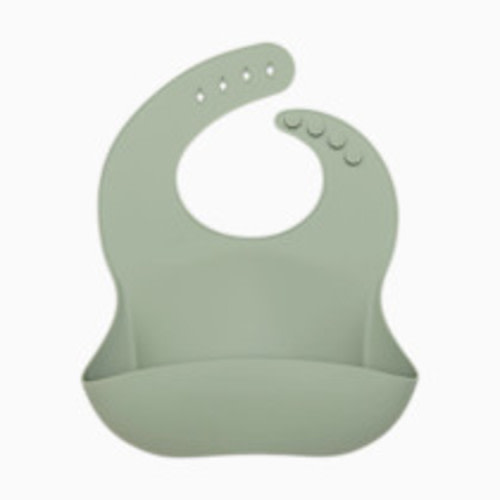 Loulou Lollipop Silicone Bib - Silver Sage, 1