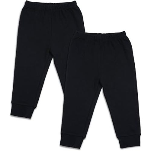 SOBOWO Infant Baby Cotton Pants 2 Pack Unisex Solid Color Casual Leggings Bottoms for Newborn Toddler Boys Girls 0-24 Months