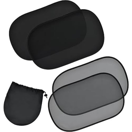 EcoNour Car Window Shades for Baby | Protects Baby from Sun & Heat (4 Pack) | Side Window Sun Shade for Kids | Automotive Sun Protection from UV | Car Baby Accessories | Medium - 20"x12"