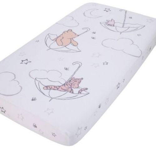 Disney Baby Winnie The Pooh Photo Op Fitted Crib Sheet - Ivory/Tan/White: 150 Thread Count, Animals Pattern