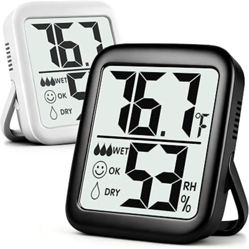 Antonki 2 Pack Room Thermometer for Home, Hygrometer Indoor Humidity Meter Gauge, Digital Temperature and Humidity Monitor Sensor for House, Terrarium, Incubator, Greenhouse - Battery Included
