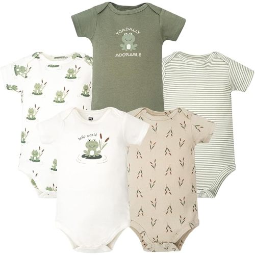 Hudson Baby Unisex Baby Cotton Bodysuits 5-Pack